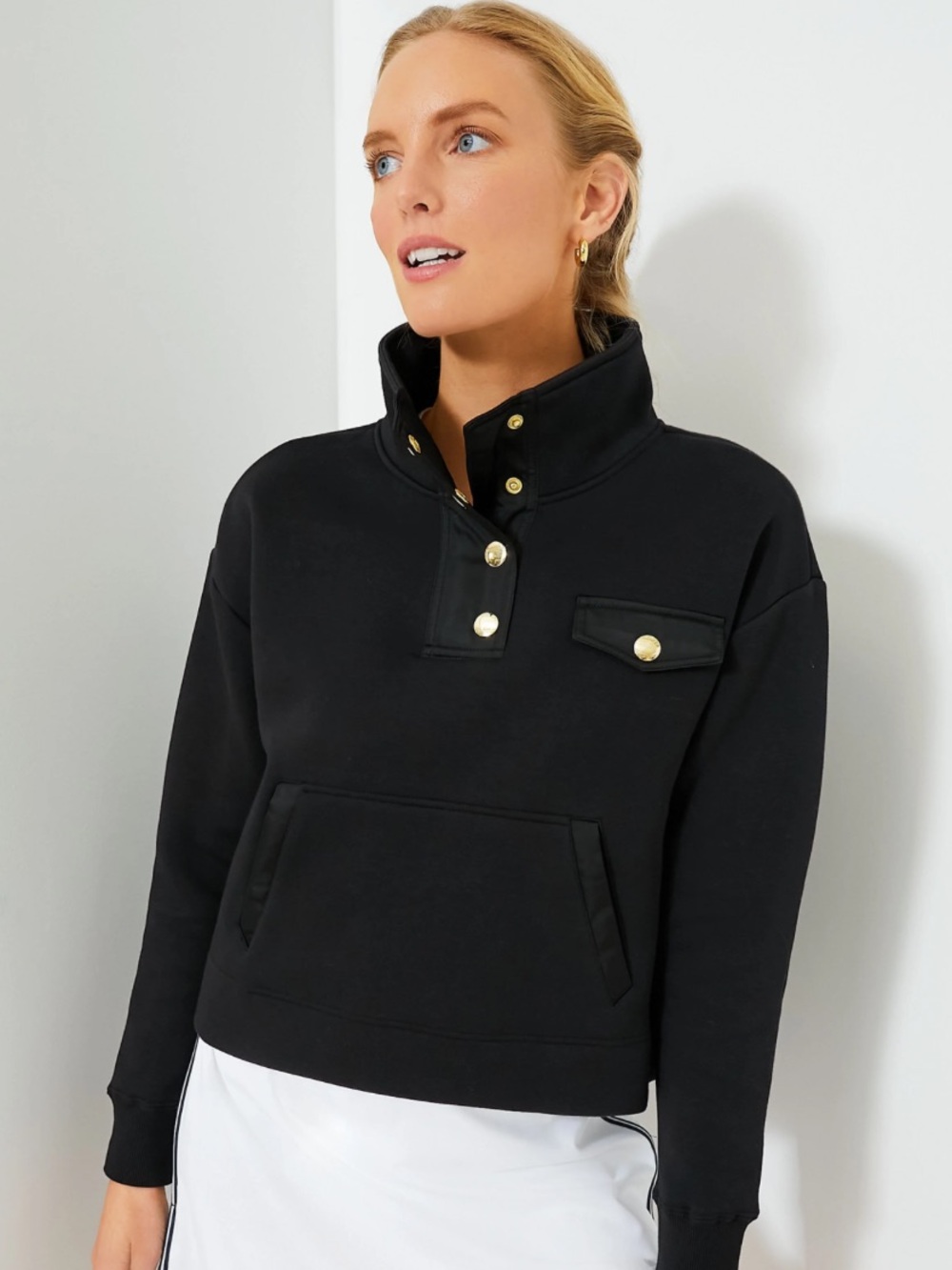 Tuckernuck Black Snap Neck Bailey Pullover